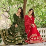 Vichitra Silk Embroidered Gown with Dupatta – Pramukhmart