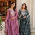 Embroidered Star Georgette Gown with Dupatta for Women – Pramukhmart