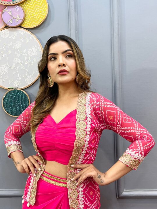 Blouse and Sarara fabric details – Heavy Georgette