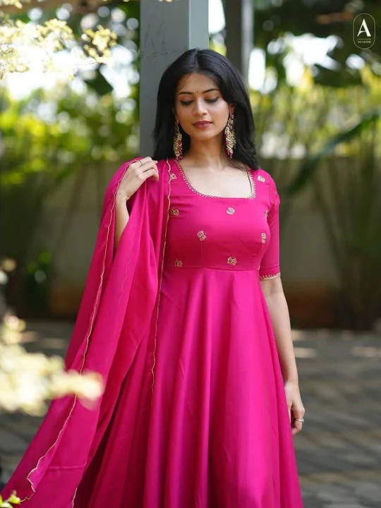 Back view butterfly detail on Anarkali gown