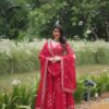Front view of designer lehenga choli in rangoli silk with embroidery