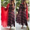 Hand embroidered 3 piece georgette gown set with dupatta