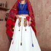 White Chaniya Choli with Tassels and Gamthi Work