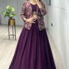 Foil Printed Chaniya Choli Set with Georgette Lehenga and Koti – Pramukhmart