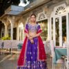 Vichitra silk wedding lehenga with sequin embroidery