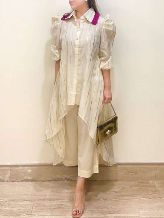 Full outfit flat lay of Pramukhmart kurta and palazzo set