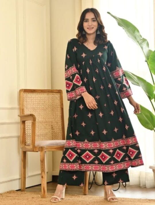 Plus size printed rayon gown in vibrant colors