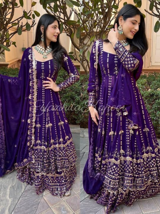 Close-up of embroidered sharara and silk inner lining
