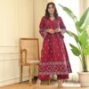 Elegant summer rayon gown with foil work