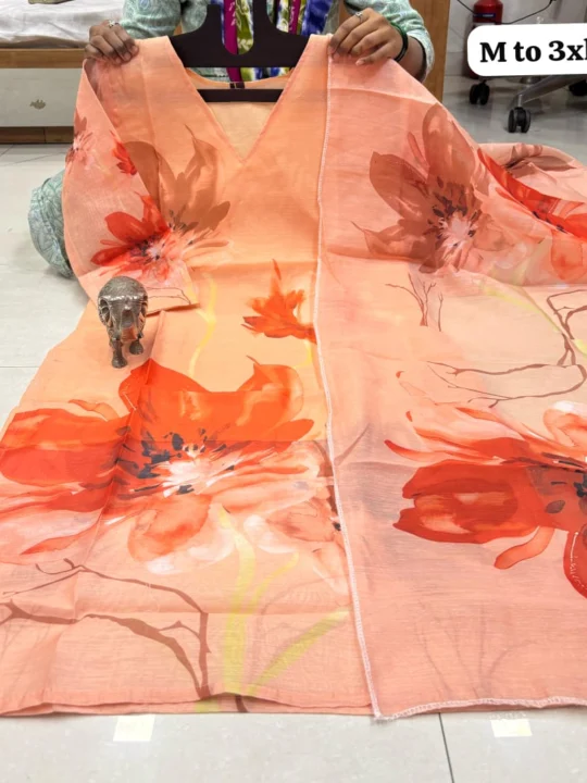 chanderi silk kurti with dupatta