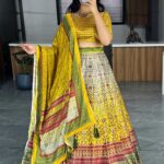 Floral Printed Lehenga Choli with Gota Patti Work