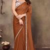 Star Georgette Silk Saree with Mirror Lace Border and Banglory Silk Printed Blouse