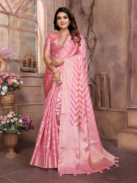 organza silk banarasi saree