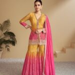 Chinon Embroidered Top with Khatli Work