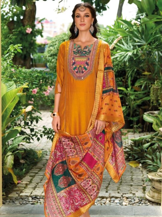 Jacquard Digital Print Dupatta - Elegant Ethnic Look