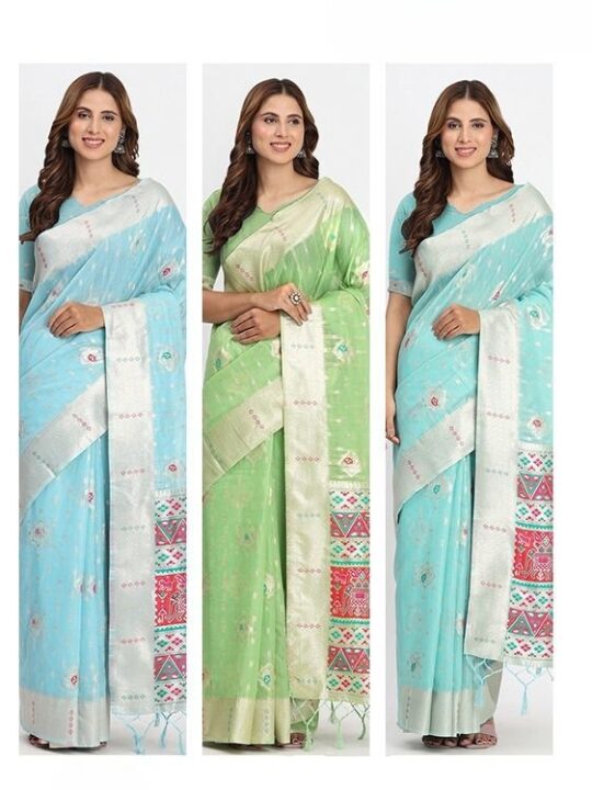 linen cotton saree