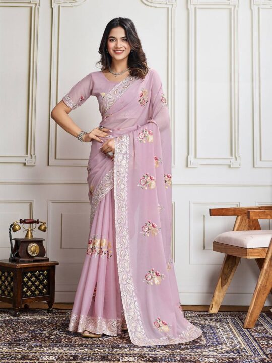 Designer wedding saree for women – full view