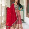 Embroidered silk choli with thread work