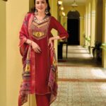Designer Vichitra Fabric Top with Handwork and Lace