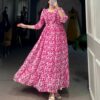 Georgette printed maxi dress with micro cotton lining – Pramukhmart