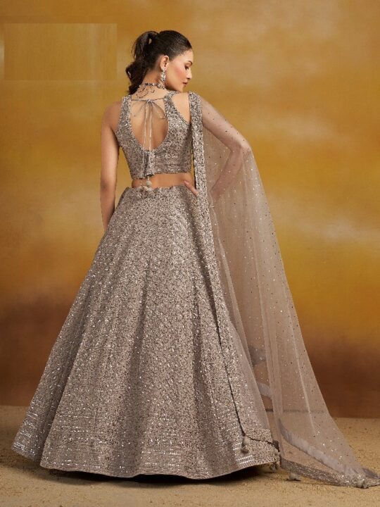 Back design of choli with tassel dupatta
