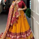 Stitched Dola Silk Chaniya Choli with Dupatta – Front View