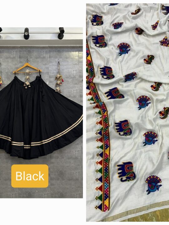 Cotton Chaniya Choli Set with Dupatta – 42 Waist, 4m Flare, Semi Gajji Dupatta, Pramukhmart