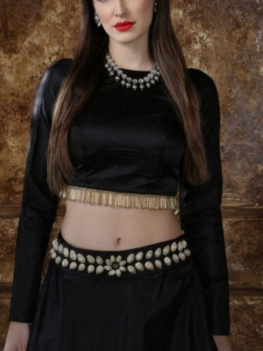 Mirror Work Lehenga with Tassels