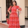 Premium Faux Georgette Printed Gown with Full Flair – Pramukhmart