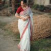 Soft Lilan Slab Saree with Rich Pallu and Weaving Work – Pramukhmart