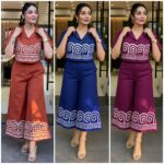 Front view of embroidered cotton co-ord set for women by Pramukhmart