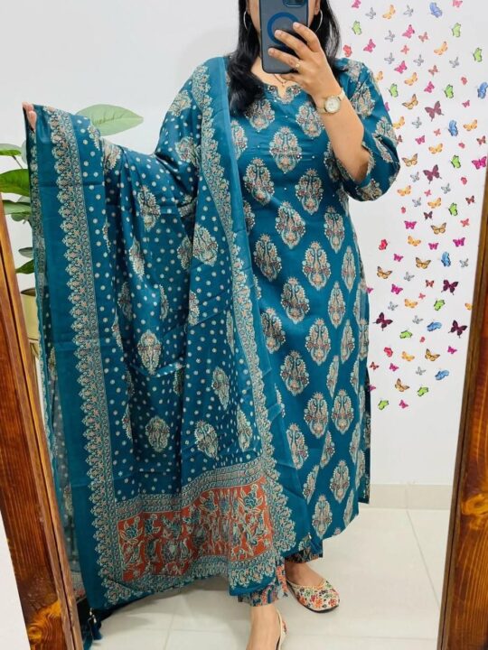 Pramukhmart traditional cambric cotton suit for women