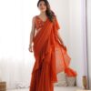 Ready to wear Sharara Saree in pure georgette with padded blouse