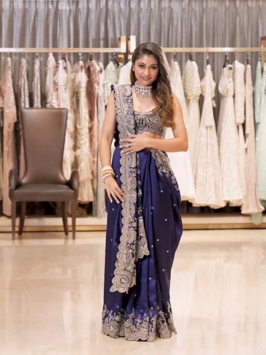Designer Rangoli Silk Saree with sequins and blouse – Pramukhmart