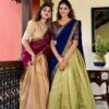Kanchipuram lehenga choli with zari weaving and georgette dupatta