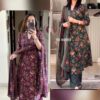 cotton kurti set with saganeri print and embroidered neck – Pramukhmart