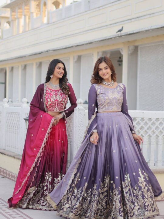 Embroidered lehenga choli with 3mm sequence work