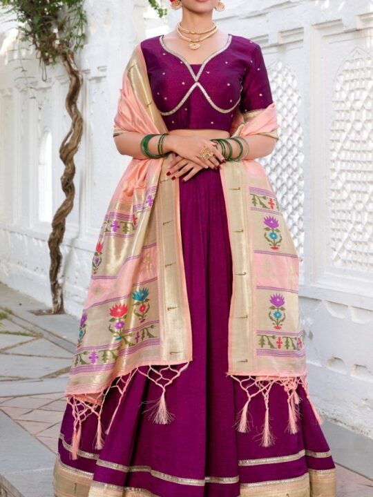 Jacquard Silk Dupatta with Zari Work