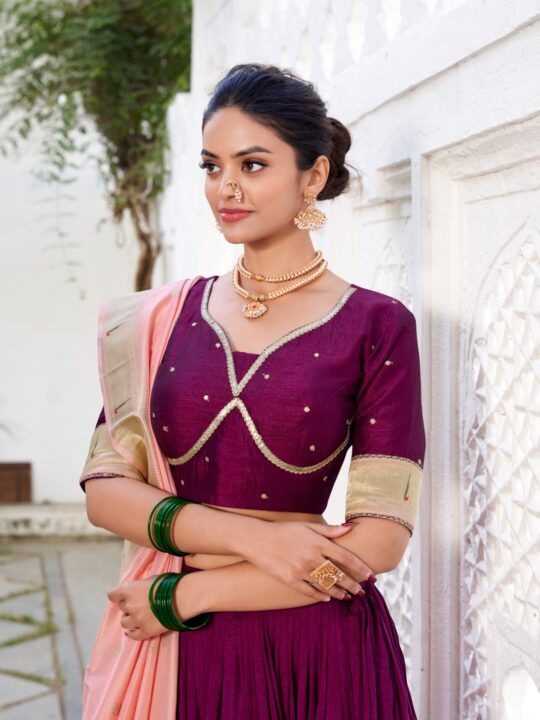 Drawstring & Zip Closure Lehenga