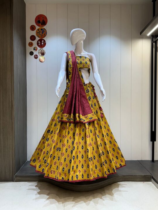 Traditional chaniya choli with dupatta and blouse piece