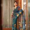 Soft Moss Silk Saree with Blouse – Lightweight Designer Saree from Pramukhmart
