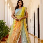 Faux georgette Chaniya choli with sequin embroidery and net dupatta – Pramukhmart