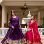 Readymade Anarkali Gown with Dupatta – 2025 in elegant front view – Pramukhmart