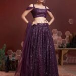 purple sequin lehenga choli