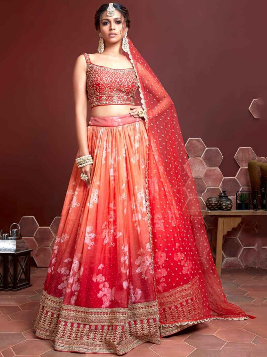 organza silk lehenga choli