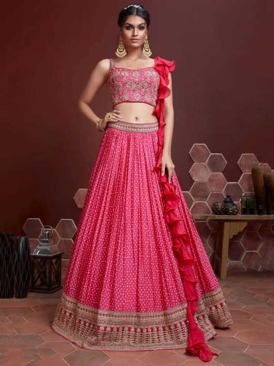 pink chaniya choli for women