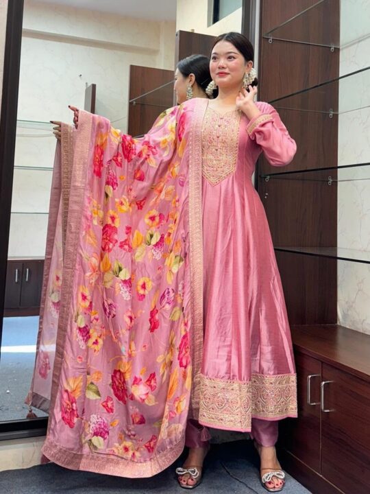 pastel pink kurta set
