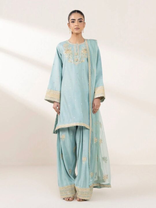 Full stitched palazzo in Chinnon silk
