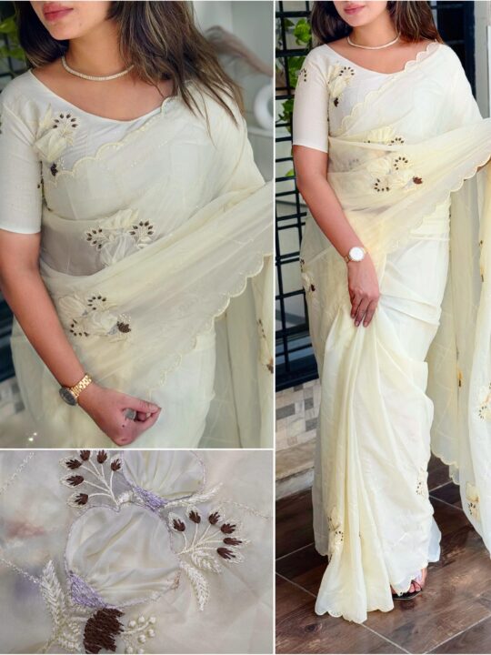 party wear crystal silk