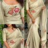 handcrafted linen cotton saree